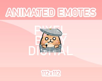 Animated Twitch, Discord and Kick Emotes - Animated Trash Can Orange Cat