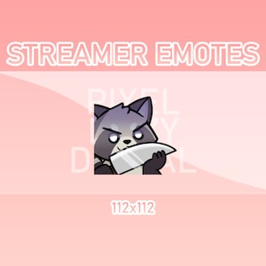Animated Twitch, Discord and Kick Emotes - Animated Raccoon Knife - Animated Twitch, Kick, and Discord Emote