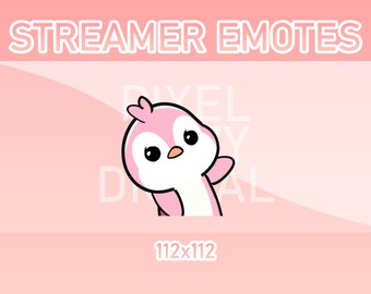 Animated Twitch, Discord and Kick Emotes - Animated Pink Penguin Wiggle