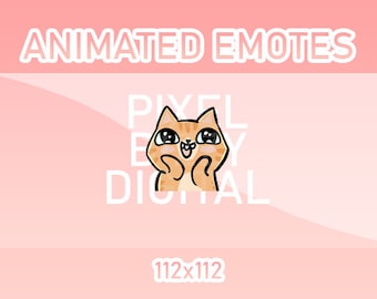 Animated Twitch, Discord and Kick Emotes - Animated Blush "Oh You" Orange Cat