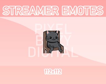 Animated Twitch, Discord and Kick Emotes - Animated Black Cat Sit