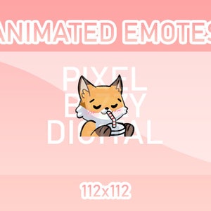 Fox Sip Animated Twitch and Discord Emote Fox Sip Drink - Etsy