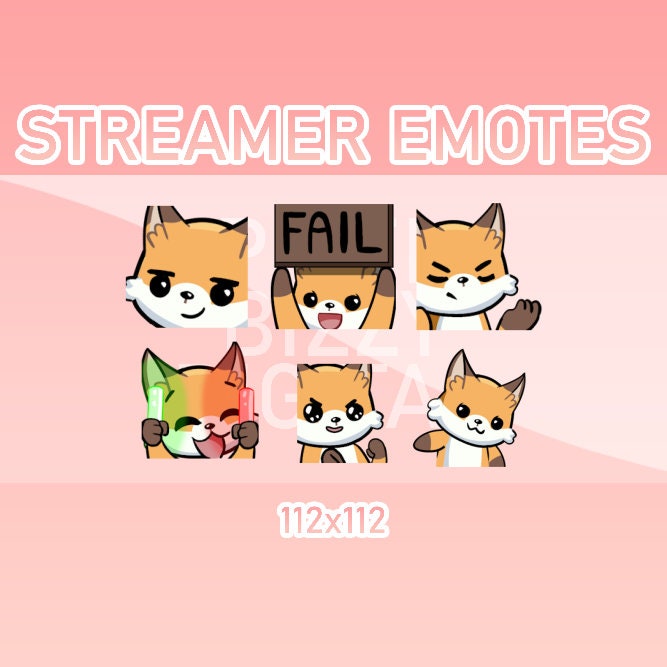 Animated Fox Emotes, Twitch, Discord, Kick Streamer Pack (set of 6) - Etsy