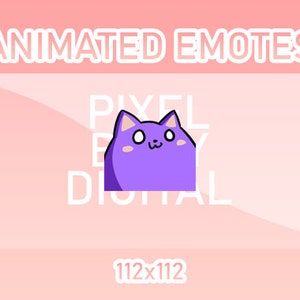 Animated Twitch, Discord and Kick Emotes - Animated Purple Cat Dancing Bouncy