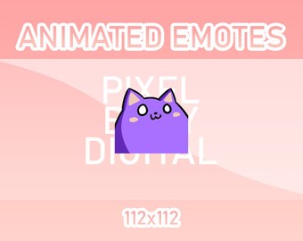 Animated Twitch, Discord and Kick Emotes - Animated Purple Cat Dancing Bouncy