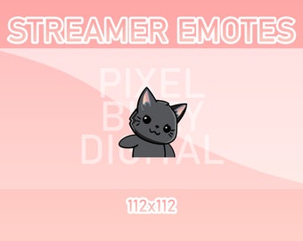 Animated Twitch, Discord and Kick Emotes - Animated Black Cat Wiggle