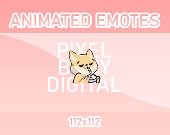 Animated Twitch, Discord and Kick Emotes - Animated Dog Drinking