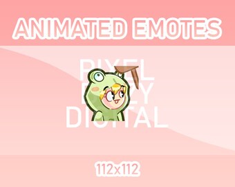 Animated Twitch, Discord and Kick Emotes - Animated Frog Hoodie Blonde - Bonk
