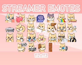 Emotes animés Twitch, Discord et Kick - Pack animé corgi (lot de 26)