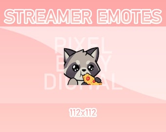 Emotes animés Twitch, Discord et Kick - Pizza animée au raton laveur
