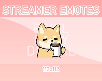 Animated Twitch, Discord and Kick Emotes - Animated Corgi Coffee