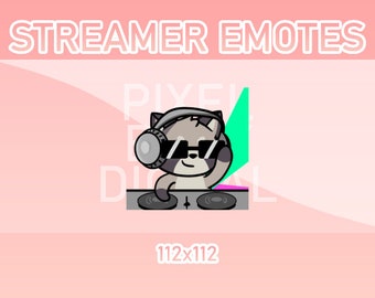 Animated Twitch, Discord and Kick Emotes - Animated Raccoon DJ