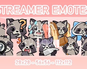 Raccoons (Set of 10) - Twitch, Kick, YouTube Gaming and Discord Emotes