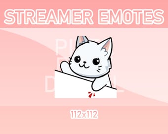 Emotes animés Twitch, Discord et Kick - Bongo animé chat blanc