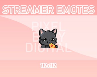 Emotes animés Twitch, Discord et Kick - Pizza animée chat noir
