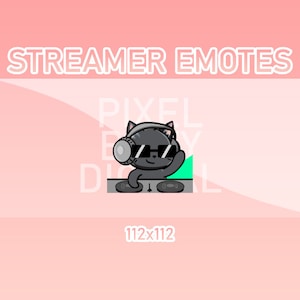 Animierte Twitch, Discord und Kick Emotes - Animierter Black Cat DJ
