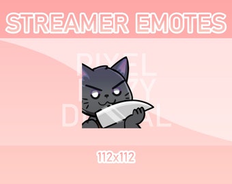 Animated Twitch, Discord and Kick Emotes - Animated Black Cat Knife