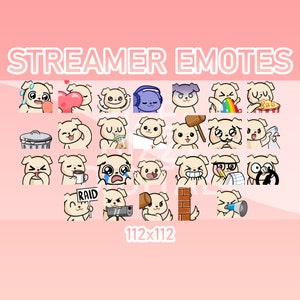 Emotes animés Twitch, Discord et Kick - Ensemble de chiens animés (Ensemble de 26)
