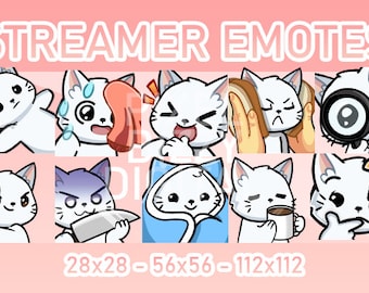 White Cat (Set of 10) - Twitch, Kick, and Discord Emotes