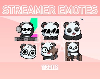 Animated Panda Emotes Pack, DJ, Sleep, Sunglasses (Set of 6)