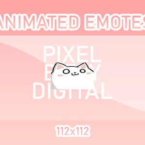 Animated Twitch, Discord and Kick Emotes - Animated White Cat Dancing Bouncy