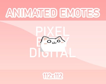 Animated Twitch, Discord and Kick Emotes - Animated White Cat Dancing Bouncy