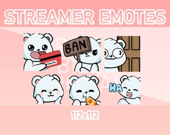 Animated Panda Emotes for Twitch, Discord, Kick (Set of 6)
