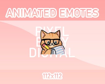 Animated Twitch, Discord and Kick Emotes - Animated Orange Cat Notes