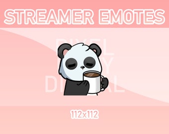 Emotes animés Twitch, Discord et Kick - Café panda animé