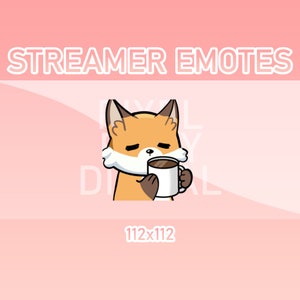 Animated Twitch, Discord and Kick Emotes - Animated Fox Coffee