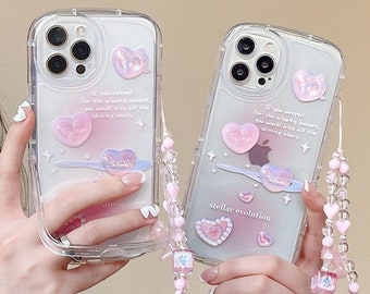 Love Heart Phone Case Iphone, Samsung, Huawei, Aesthetic, Y2K, Trendy ...