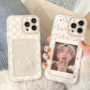 Cute Checkered Flowers Phone Case for iPhone 11, 12, 13, 14, Pro