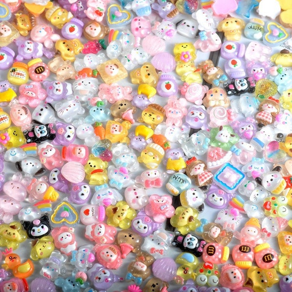 Mixed Cartoon Resin Charm, Resin Slime Charm, Cute Resin Flatback Cabochons, Cabochons for Slime and Decoden, DIY Decoden Phone Case Crafts