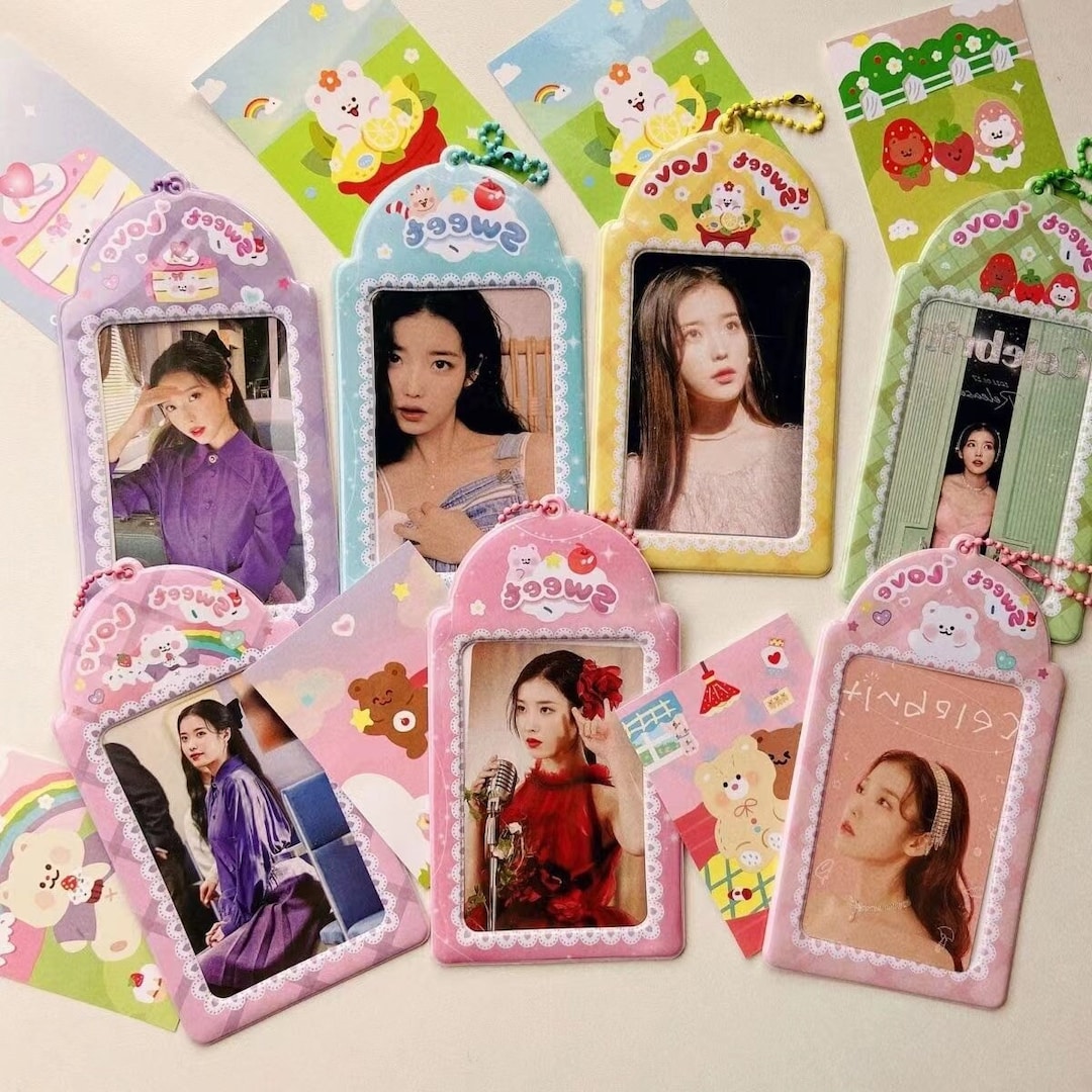 Pink Photocard Holder, Kpop Photocard Holder Keychain, Kpop Card Holder