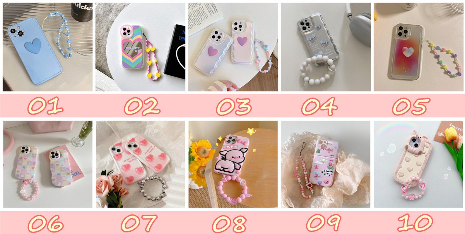 Pink Heart Phone Case With Charm Gift for Girlfriend Pink Etsy