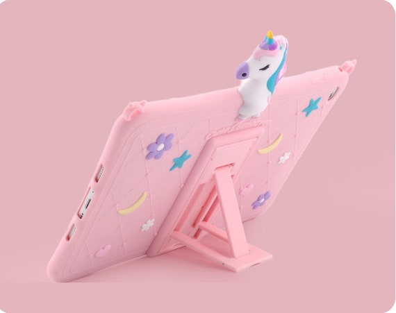 Cute kids Apple iPad 10.2 silicon case w/strap. Brand New. Pink unicorn  design.