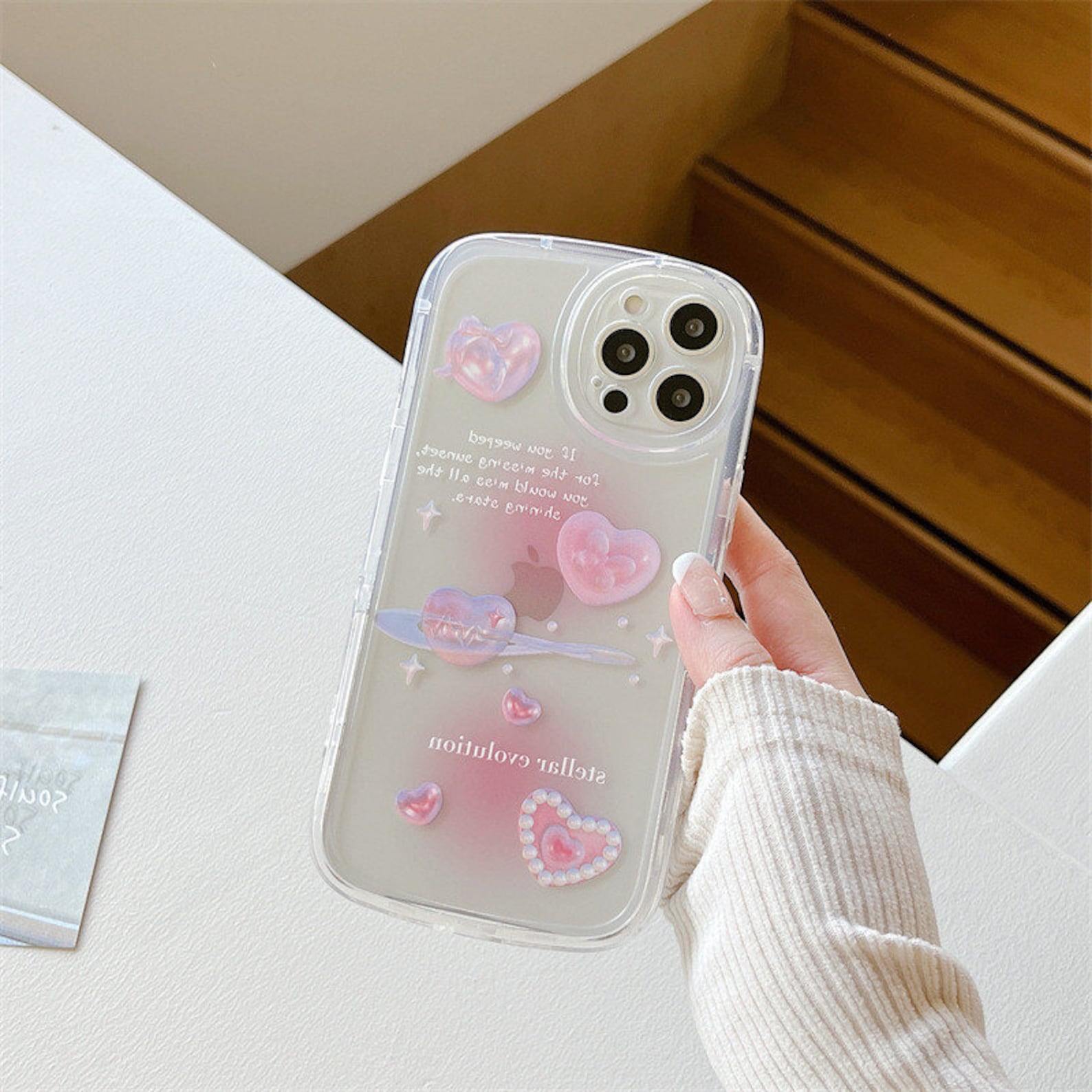 Pink Heart Phone Case With Charm Gift for Girlfriend Pink - Etsy