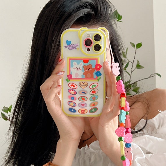 Tender Yellow Phone Case With Charm iPhone 13 Pro Max Case 
