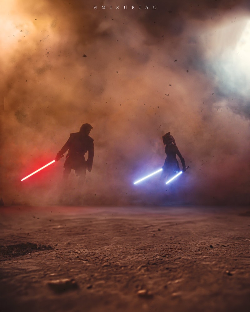 Anakin Vs Ahsoka Poster/art Print star Wars Art of Ahsoka Vs Anakin