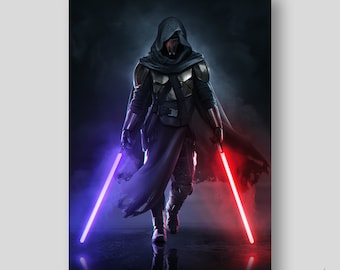 DARTH REVAN Poster (Star Wars Art of Sith Lord, Darth Revan) by Mizuri on full bleed, smooth glossy paper with archival inks