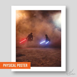 Star Wars Poster Wall Art Print Ahsoka vs Anakin Clone Wars Gaming Room Decor Jedi Lightsaber Battle Giclée Print Star Wars Fan Gift
