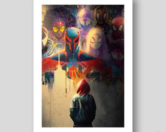 Across the Spider-Verse Poster/Art Print by Mizuri with original gallery-quality giclée paper