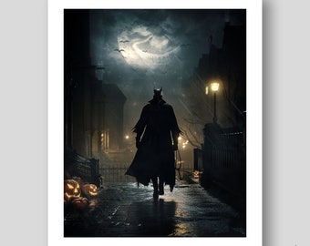 Gotham by Gaslight, Gothic Fantasy Bat Poster/Art Print by Mizuri with original gallery-quality giclée paper