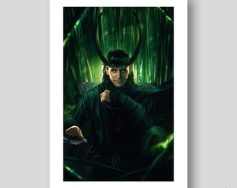 Loki's Glorious Purpose (Loki Season 2 Throne Fan-Art) Poster/Art Print by Mizuri with original gallery-quality giclée paper