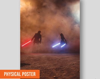 Anakin vs Ahsoka High-Gloss Poster Art Print, Original Star Wars Clone Wars Art Poster
