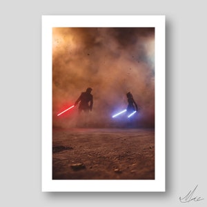 Anakin vs Ahsoka Poster/Art Print Star Wars Art of Ahsoka vs Anakin by Mizuri with original gallery-quality giclée paper image 1
