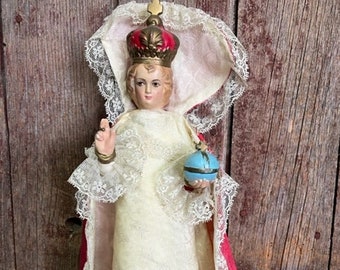 Vintage Chalk ware Infant of Prague 13.5&quot;