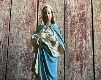 Vintage Chalk Ware Mary Statue 13&quot;