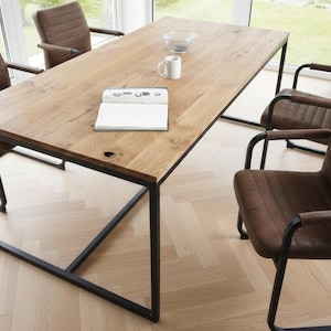 Massivholz Esstisch Eiche massiv Industrial Loft Industrie Design Oak Table