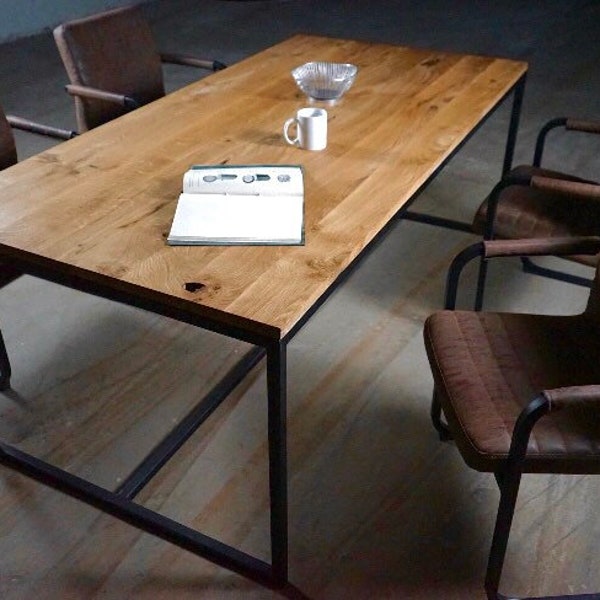 Massivholz Esstisch Eiche massiv Industrial Loft Industrie Design Oak Table